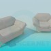 3 डी मॉडल सोफा और कुर्सी - पूर्वावलोकन