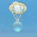 3d model Lámpara halógena con perlas de vidrio - vista previa