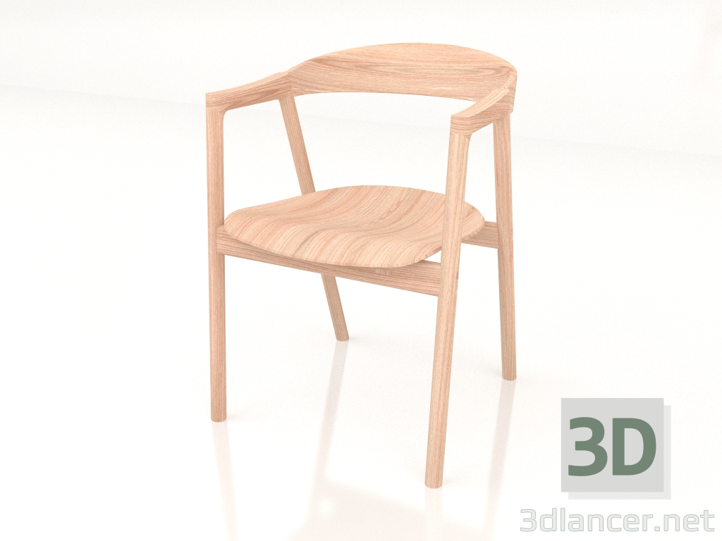 modèle 3D Chaise Muna (claire) - preview