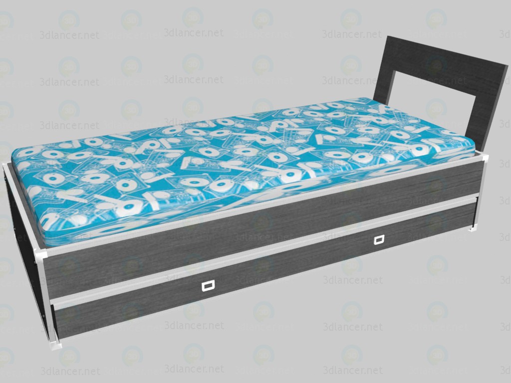 3D Modell Bett mit Kopfteil - Vorschau