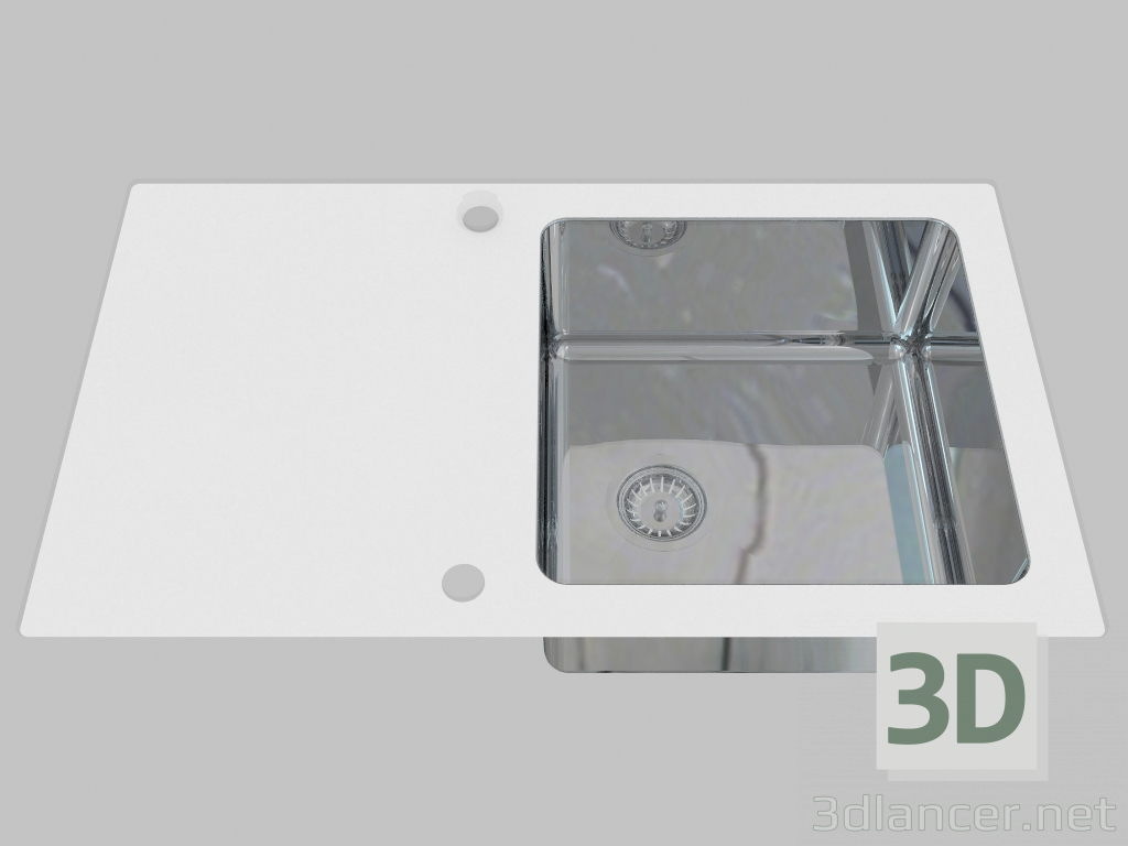 Modelo 3d Lavagem de vidro-aço, 1 câmara com asa para secagem - Edge Diamond Pallas (ZSP 0W2C) - preview