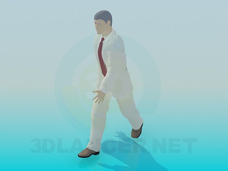 3d model Hombre de traje paseando - vista previa