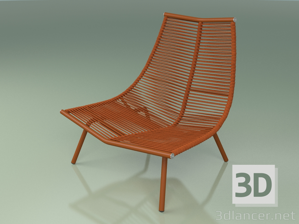 modèle 3D Chaise longue à dossier haut 002 (rouille métallique) - preview