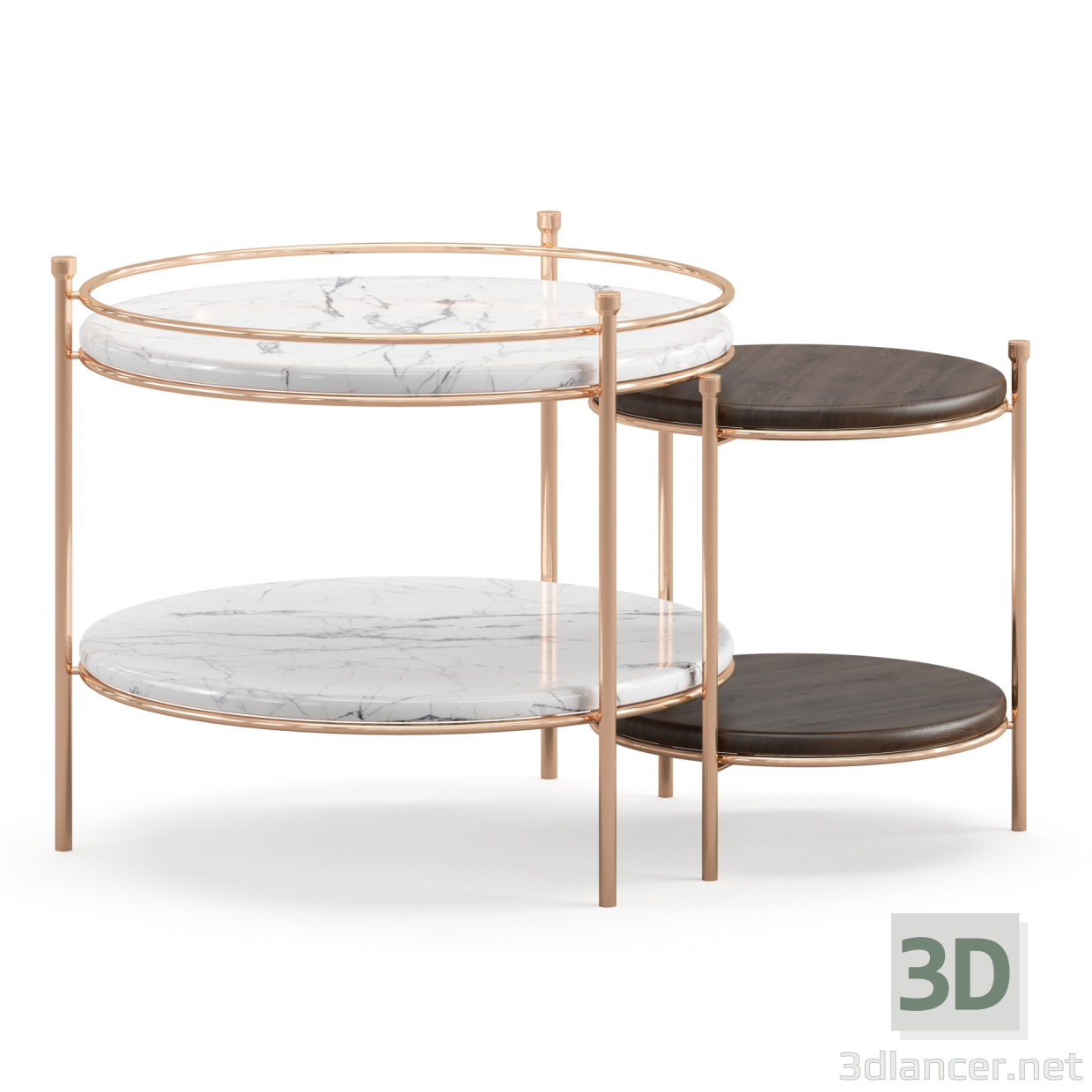 modèle 3D de Table d'appoint Erni grande et petite acheter - rendu