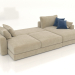 3 डी मॉडल सोफ़ा-बिस्तर शर्लक (मुड़ा हुआ, असबाब विकल्प 2) - पूर्वावलोकन