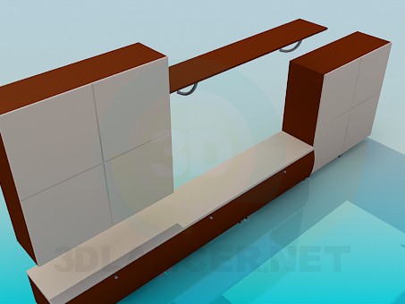 3d model Cabinet with pedestal - preview