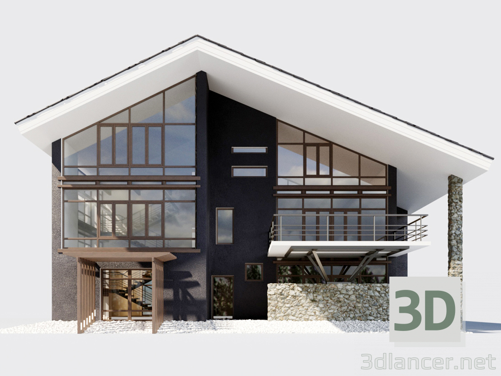 modello 3D di Pool Villa comprare - rendering