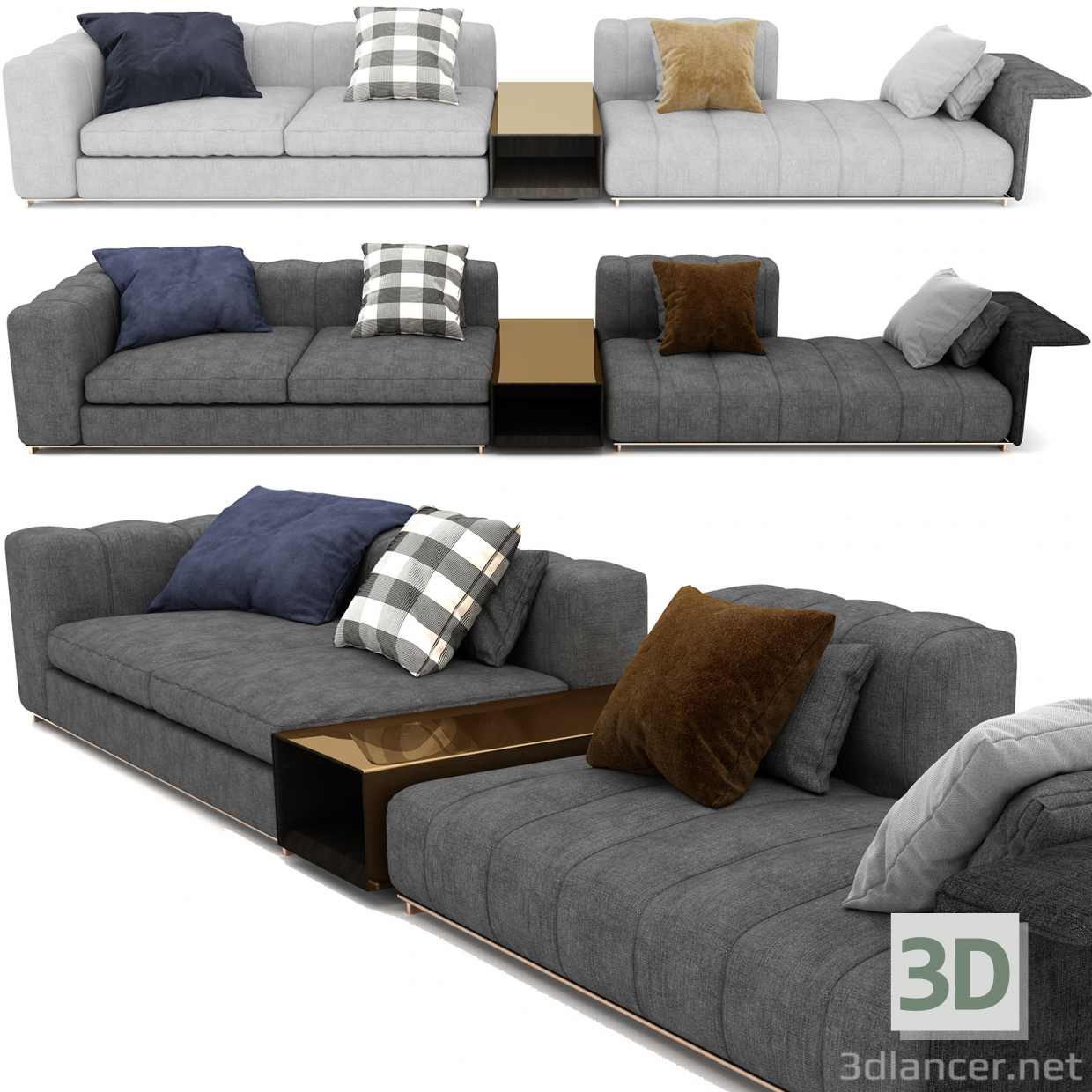 Freeman Sofa von Minotti 3D-Modell kaufen - Rendern