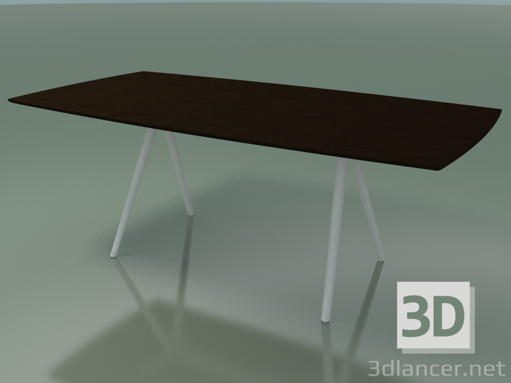 modèle 3D Table en forme de savon 5420 (H 74 - 100x200 cm, pieds 150 °, wengé L21 plaqué, V12) - preview