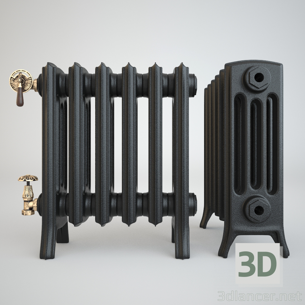 modèle 3D Radiateur antique noir - preview