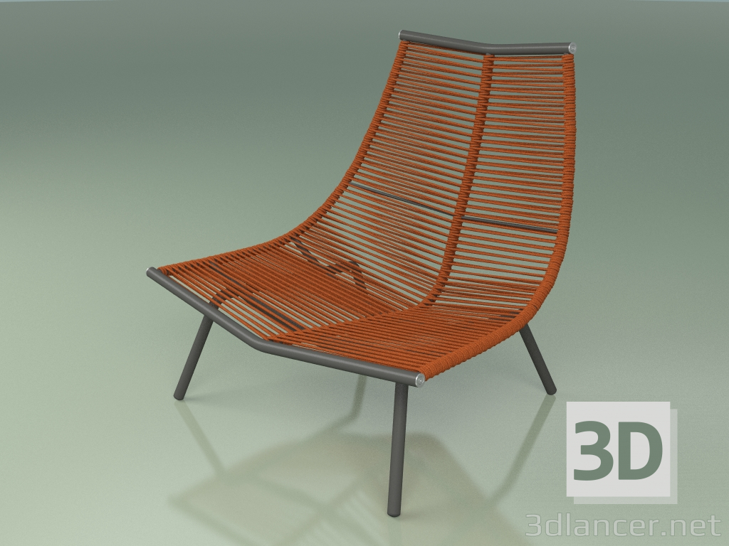 3D Modell Freizeitstuhl mit hoher Rückenlehne 002 (Metal Smoke) - Vorschau