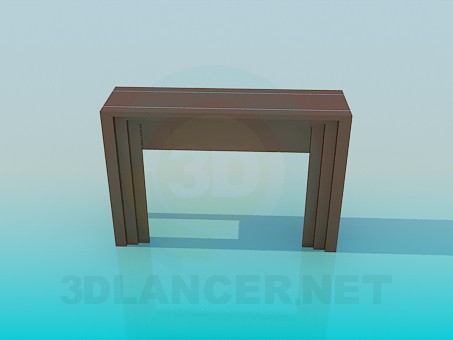 3d модель Пристенный узкий столик – превью