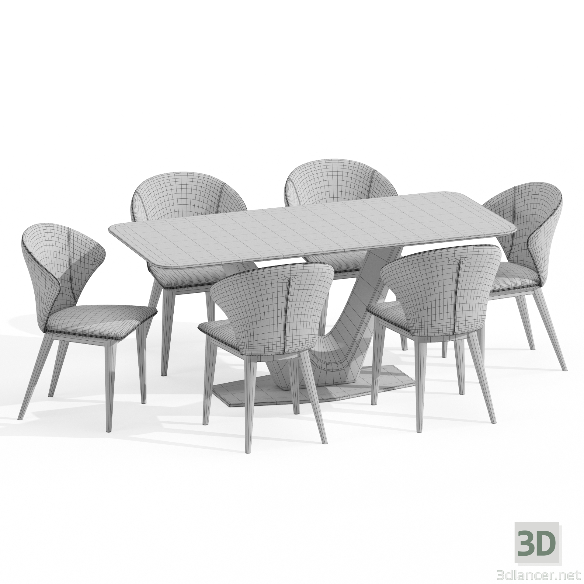 3d Spinea White and Gray Slate model buy - render