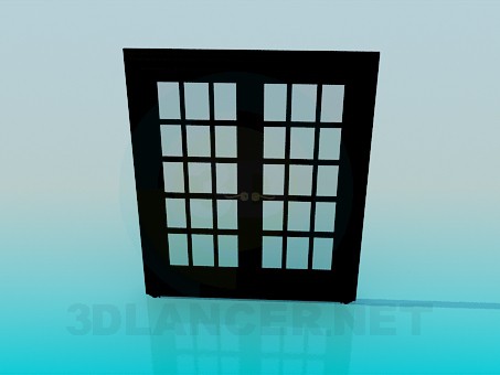 3d модель Двері подвійні зі склом – превью