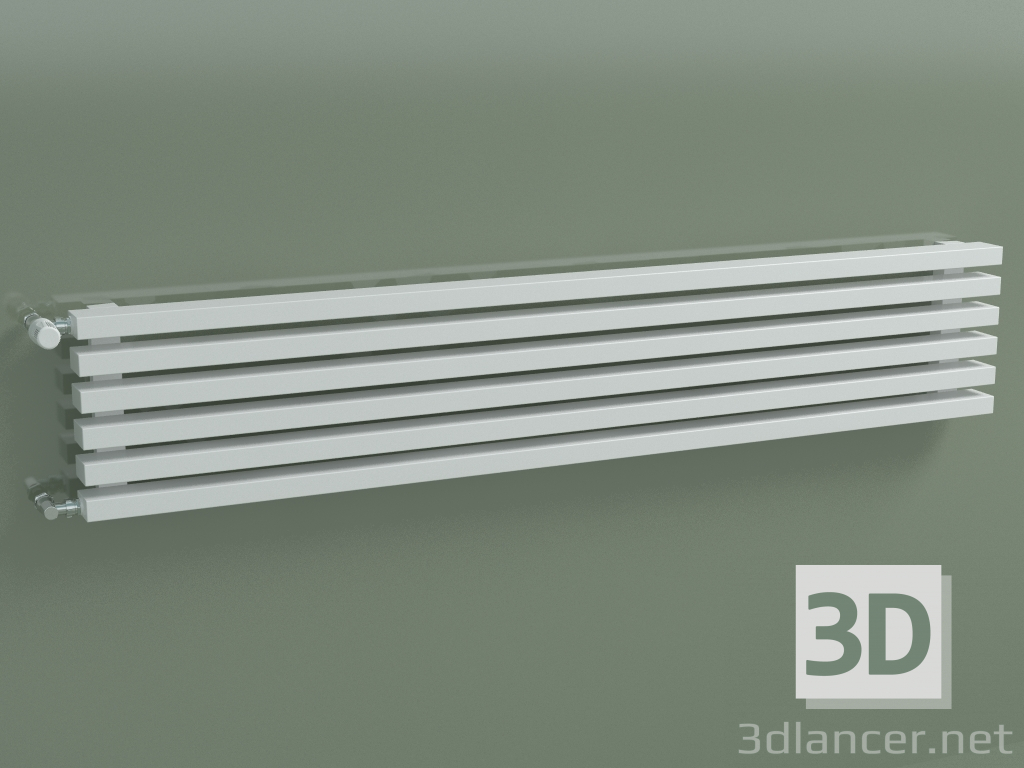 3 डी मॉडल क्षैतिज रेडिएटर RETTA (6 खंड 1500 मिमी 60x30, सफेद चमकदार) - पूर्वावलोकन