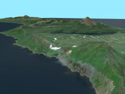 Onekotan द्वीप 3D मॉडल / Onekotan द्वीप का 3D मॉडल