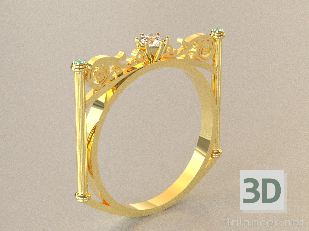 modello 3D di anello americano comprare - rendering