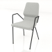 3d model Chair on metal legs D16 mm with metal armrests - preview