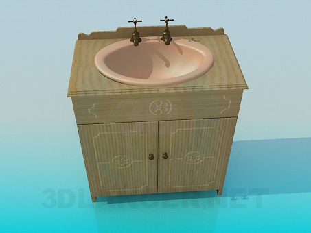3D Modell Vintage-Waschung Becken - Vorschau