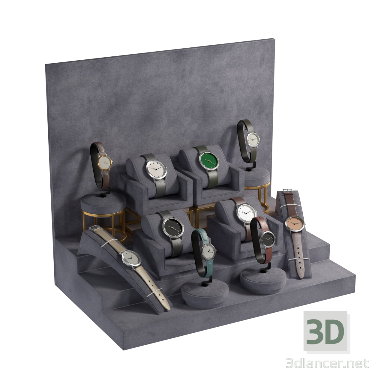 Luxus-Uhrendisplay 3D-Modell 3D-Modell kaufen - Rendern