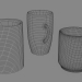modello 3D Una serie di tazze 3 pezzi - anteprima