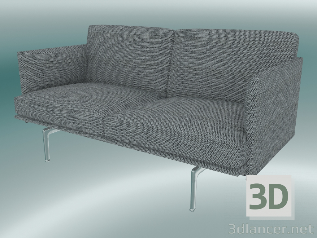 3D Modell Studio Sofa Outline (Vancouver 14, Aluminium poliert) - Vorschau