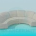 3D modeli Yarım silindirik kanepe - önizleme