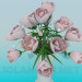 3d модель Ваза з рожевими трояндами – превью