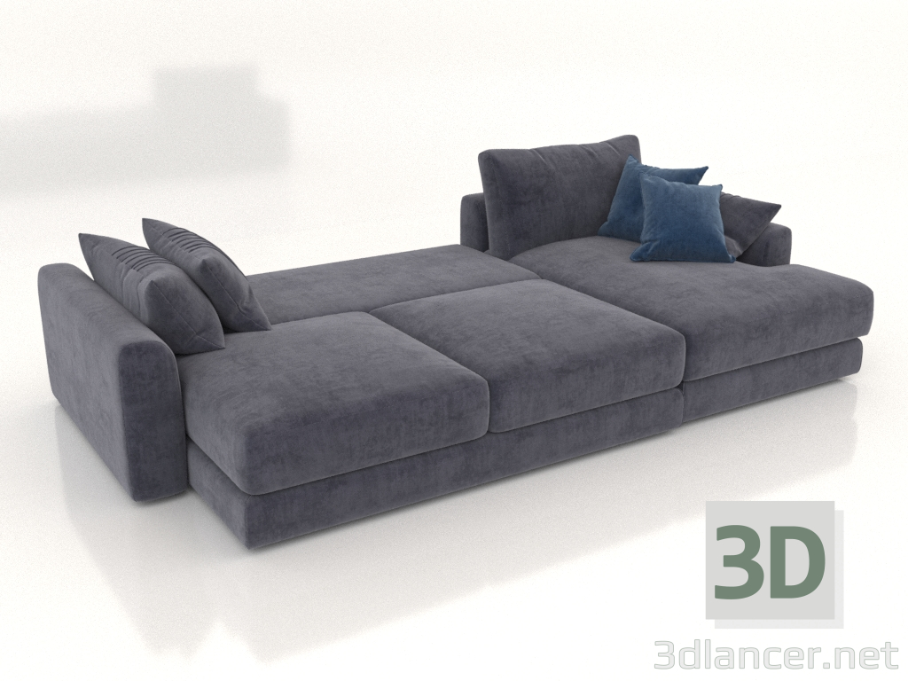 3 डी मॉडल सोफा-बेड शर्लक (विस्तारित, असबाब विकल्प 4) - पूर्वावलोकन