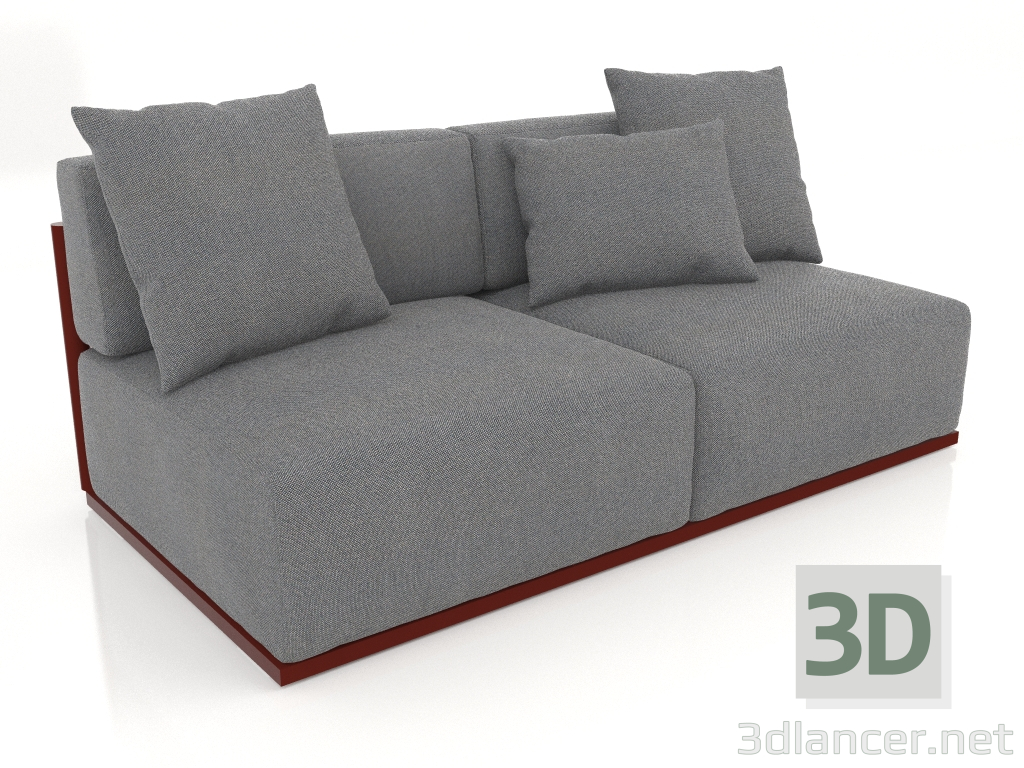 3d model Módulo sofá sección 4 (Rojo vino) - vista previa