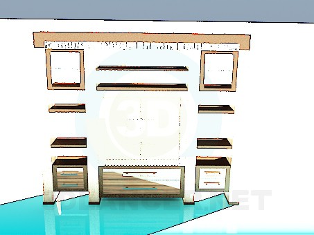 modello 3D Scaffalature in salotto - anteprima