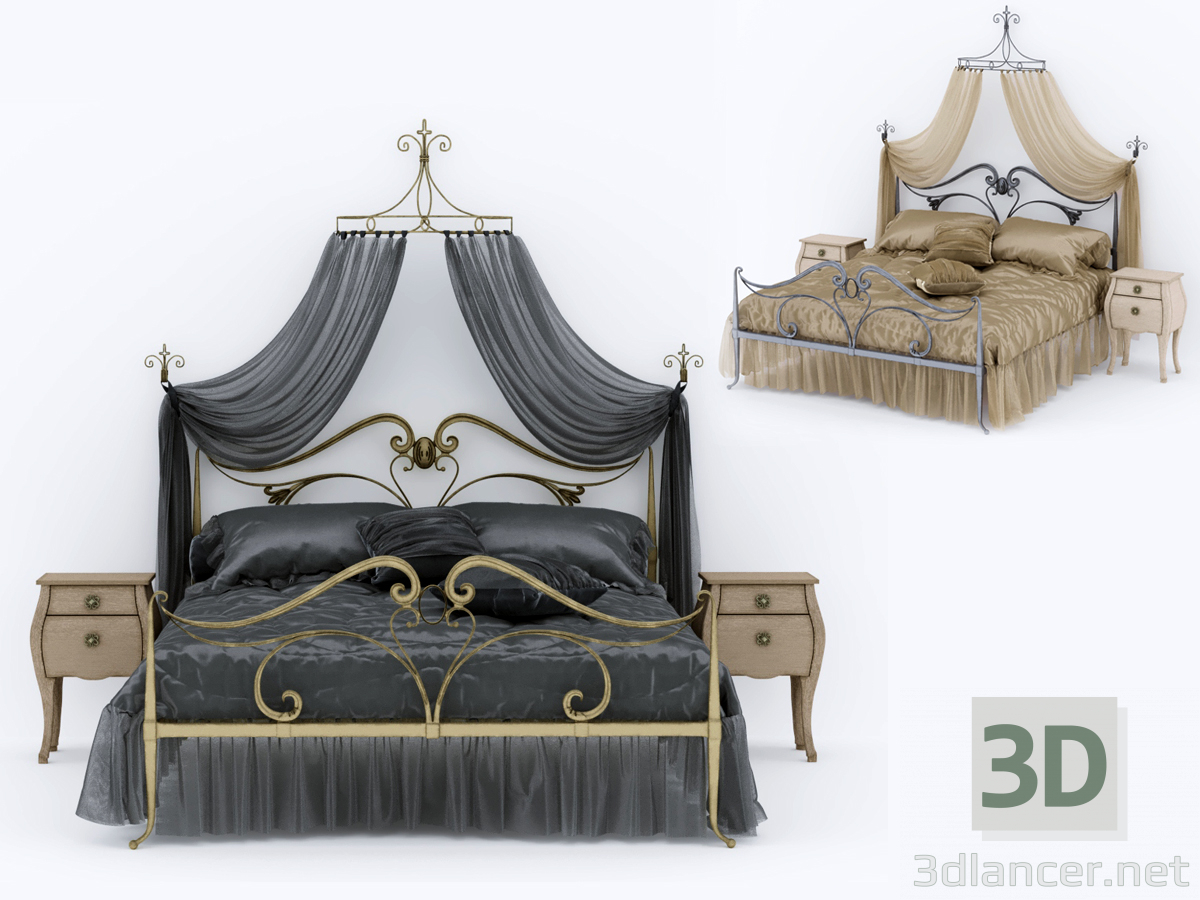 3d Кровать в стиле Art Nouveau модель купить - ракурс