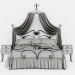 3D Art Nouveau Tarzı Yatak modeli satın - render