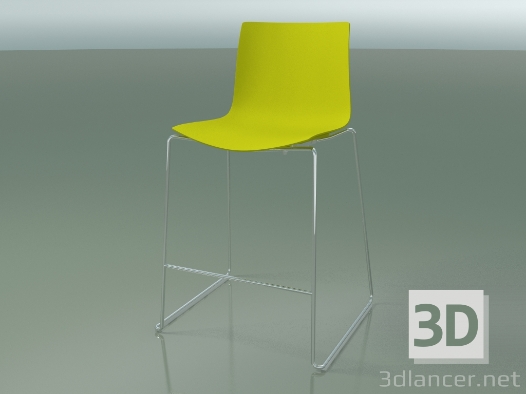 3D Modell Barstuhl 0474 (auf einem Schlitten aus Polypropylen PO00118) - Vorschau