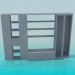 3D Modell Schrank mit offenen Regalen - Vorschau