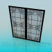 modèle 3D Portes coulissantes avec verre dépoli - preview