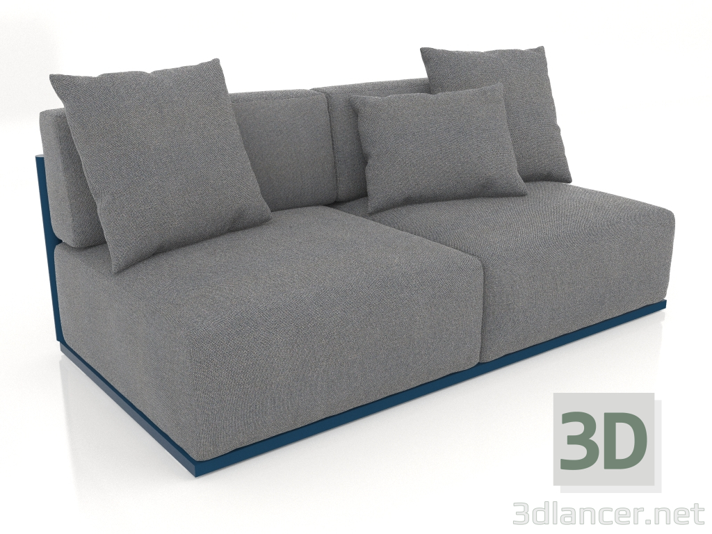 modèle 3D Module canapé section 4 (Gris bleu) - preview