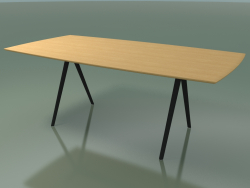 साबुन के आकार की मेज 5420 (एच 74 - 100x200 सेमी, पैर 180 °, लिनेन युक्त प्राकृतिक ओक, V44)