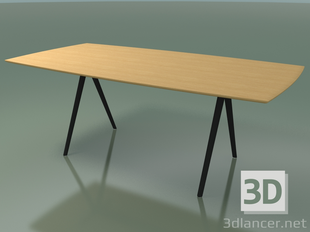 modèle 3D Table en forme de savon 5420 (H 74 - 100x200 cm, pieds 180 °, plaqué L22 chêne naturel, V44) - preview