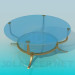 modèle 3D Table en verre avec pieds dorés - preview