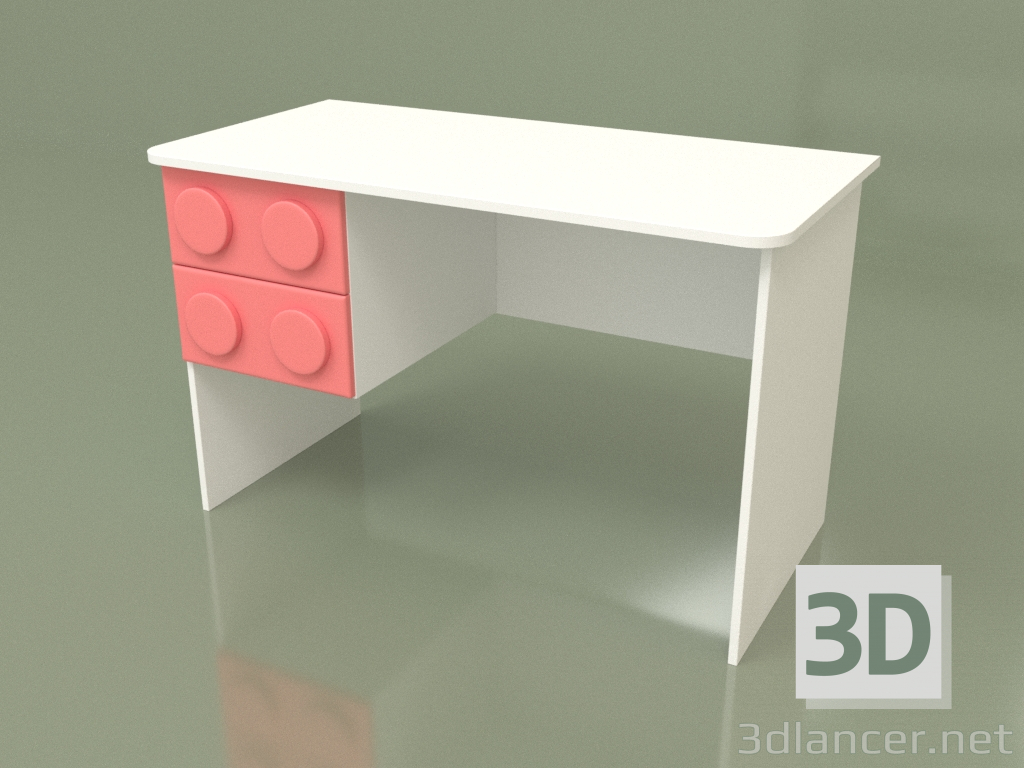 3d model Writing table left (Coral) - preview