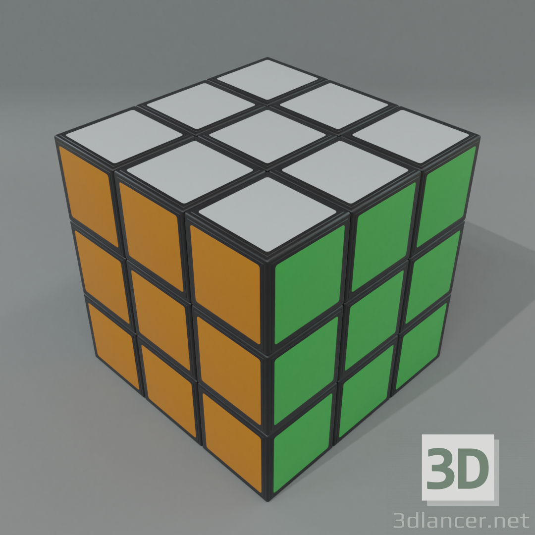 modello 3D cubo di Rubik - anteprima