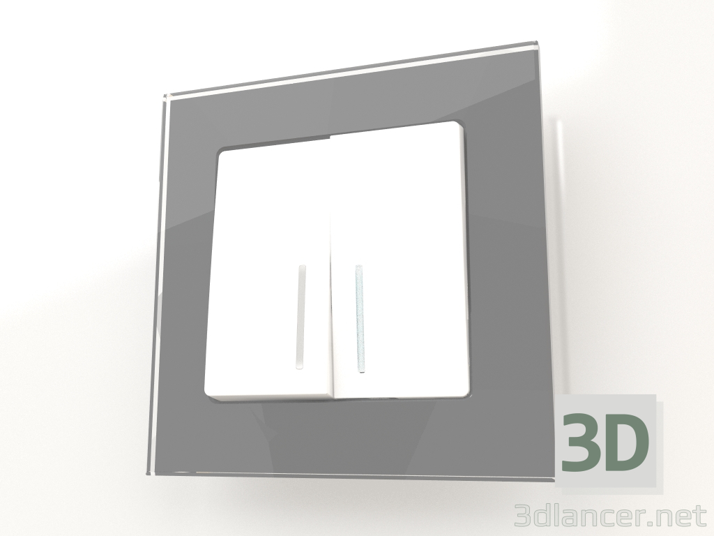3D modeli 1 yazı Favorit için çerçeve (gri, cam) - önizleme