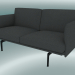 3d model Esquema del sofá de estudio (Hallingdal 166, negro) - vista previa
