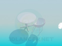 Una mesa con una silla para Cafe