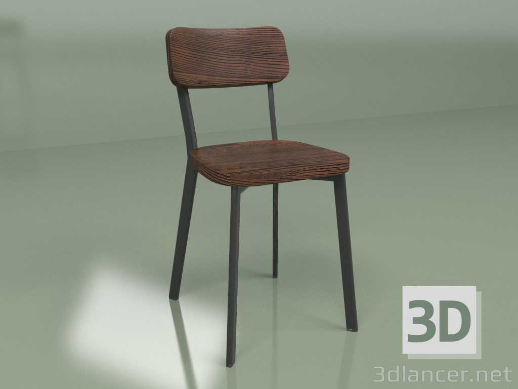 modello 3D Sedia Deja-vu in legno (marrone) - anteprima