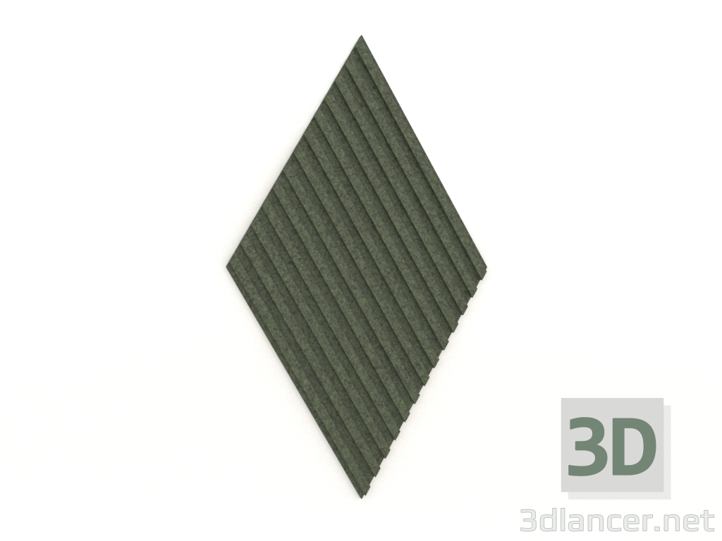 modello 3D Pannello murale 3D STRIPE (verde scuro) - anteprima