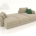 3 डी मॉडल सोफ़ा-बिस्तर शर्लक (मुड़ा हुआ, असबाब विकल्प 1) - पूर्वावलोकन