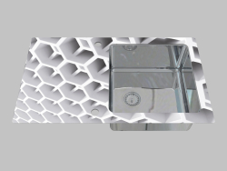 Lavaggio vetro-acciaio, 1 camera con un'ala per l'asciugatura - Edge Diamond Pallas (ZSP 0C2C)