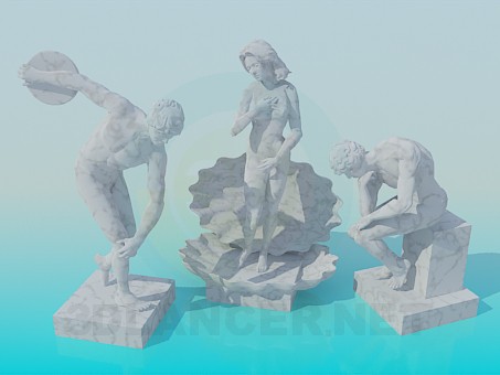 modello 3D Gruppo scultoreo - anteprima